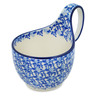 Polish Pottery Bowl with Loop-Handle 16 oz Blue Forest