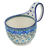 Polish Pottery Bowl with Loop Handle 16 oz Blue Serenity