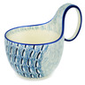 Polish Pottery Bowl with Loop Handle 16 oz Blue Wave UNIKAT