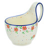 Polish Pottery Bowl with Loop Handle 16 oz Blushing Blooms