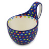 Polish Pottery Bowl with Loop Handle 16 oz Colourful Dot Show UNIKAT