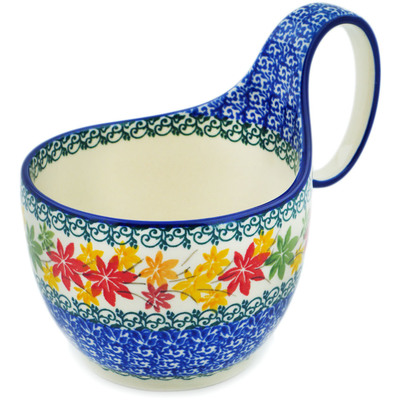 Polish Pottery Bowl with Loop Handle 16 oz Fall Vibes