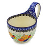 Polish Pottery Bowl with Loop Handle 16 oz Glorious Sequence UNIKAT