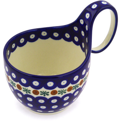 Polish Pottery Bowl with Loop Handle 16 oz Mosquito
