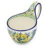 Polish Pottery Bowl with Loop-Handle 16 oz Peaceful Garden UNIKAT