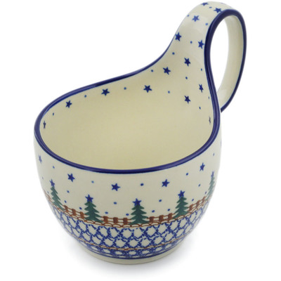 Polish Pottery Bowl with Loop Handle 16 oz Pocono Pines