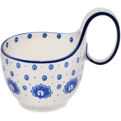 Polish Pottery Bowl with Loop Handle 16 oz Show And Tail