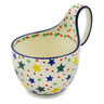 Polish Pottery Bowl with Loop Handle 16 oz Star Fiesta
