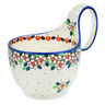 Polish Pottery Bowl with Loop Handle 16 oz Strawberry Blossom
