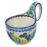 Polish Pottery Bowl with Loop Handle 16 oz Sweet Nectar UNIKAT