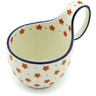 Polish Pottery Bowl with Loop-Handle 16 oz Wildflower Burst