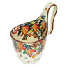 Polish Pottery Bowl with Loop-Handle 7&quot; Autumn Wind UNIKAT