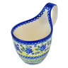 Polish Pottery Bowl with Loop-Handle 7&quot; Beautiful Blue UNIKAT