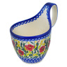 Polish Pottery Bowl with Loop-Handle 7&quot; Bloom Bells UNIKAT