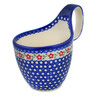 Polish Pottery Bowl with Loop-Handle 7&quot; Blossom Dots