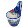 Polish Pottery Bowl with Loop-Handle 7&quot; Bouquet Of Love UNIKAT