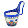 Polish Pottery Bowl with Loop-Handle 7&quot; Flutters In The Wind UNIKAT