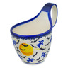 Polish Pottery Bowl with Loop-Handle 7&quot; Ghostly Skies