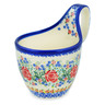 Polish Pottery Bowl with Loop-Handle 7&quot; Glorious Rose