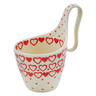 Polish Pottery Bowl with Loop-Handle 7&quot; Heart Is Full Of Love UNIKAT