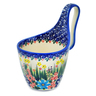 Polish Pottery Bowl with Loop-Handle 7&quot; Hidden Beauty UNIKAT