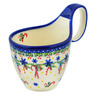 Polish Pottery Bowl with Loop-Handle 7&quot; Holly Jolly