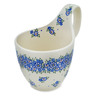 Polish Pottery Bowl with Loop-Handle 7&quot; Meadow Melody