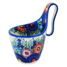 Polish Pottery Bowl with Loop-Handle 7&quot; Peeping Through UNIKAT