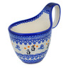 Polish Pottery Bowl with Loop-Handle 7&quot; Penguin Snowflake Hour