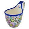 Polish Pottery Bowl with Loop-Handle 7&quot; Picking Flowers UNIKAT