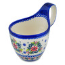 Polish Pottery Bowl with Loop-Handle 7&quot; Snowflake Glory