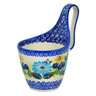 Polish Pottery Bowl with Loop-Handle 7&quot; Summer Bees UNIKAT