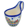 Polish Pottery Bowl with Loop-Handle 7&quot; Sweet Snowflake UNIKAT