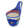 Polish Pottery Bowl with Loop-Handle 7&quot; The Beauty Of Blue Poppies UNIKAT