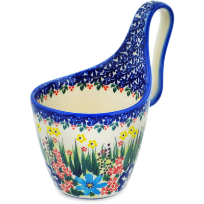 Polish Pottery Bowl with Loop Handle Hidden Beauty UNIKAT
