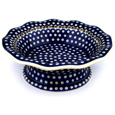 Polish Pottery Bowl with Pedestal 13&quot; Mosquito