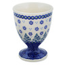 Polish Pottery Bowl with Pedestal 5&quot; Falling Snowflakes