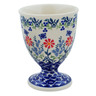 Polish Pottery Bowl with Pedestal 5&quot; Last Summer Flowers