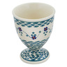 Polish Pottery Bowl with Pedestal 5&quot; Lucky Blue Clover