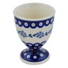 Polish Pottery Bowl with Pedestal 5&quot; Peacock Forget-me-not