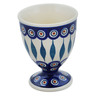 Polish Pottery Bowl with Pedestal 5&quot; Peacock