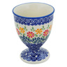 Polish Pottery Bowl with Pedestal 5&quot; Wave Of Flowers