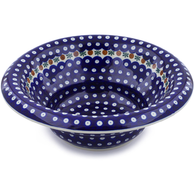 Polish Pottery Bowl with Rolled Lip 12&quot; Mosquito