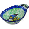 Polish Pottery Bowl with Spout 4&quot; Rooster Dance UNIKAT