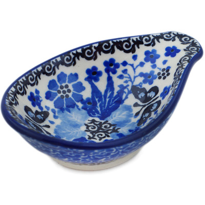 Polish Pottery Bowl with Spout 4&quot; Royal Garden UNIKAT