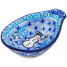 Polish Pottery Bowl with Spout 4&quot; Snowmen Circle UNIKAT