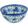 Polish Pottery Bowl with Spout 6&quot; Blue Blossom