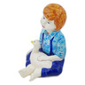 Polish Pottery Boy Figurine 9&quot; Darling Blue