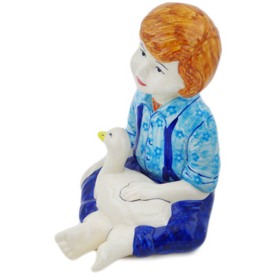 Polish Pottery Boy Figurine 9&quot; Darling Blue