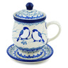 Polish Pottery Brewing Mug 10 oz Waiting Birds UNIKAT